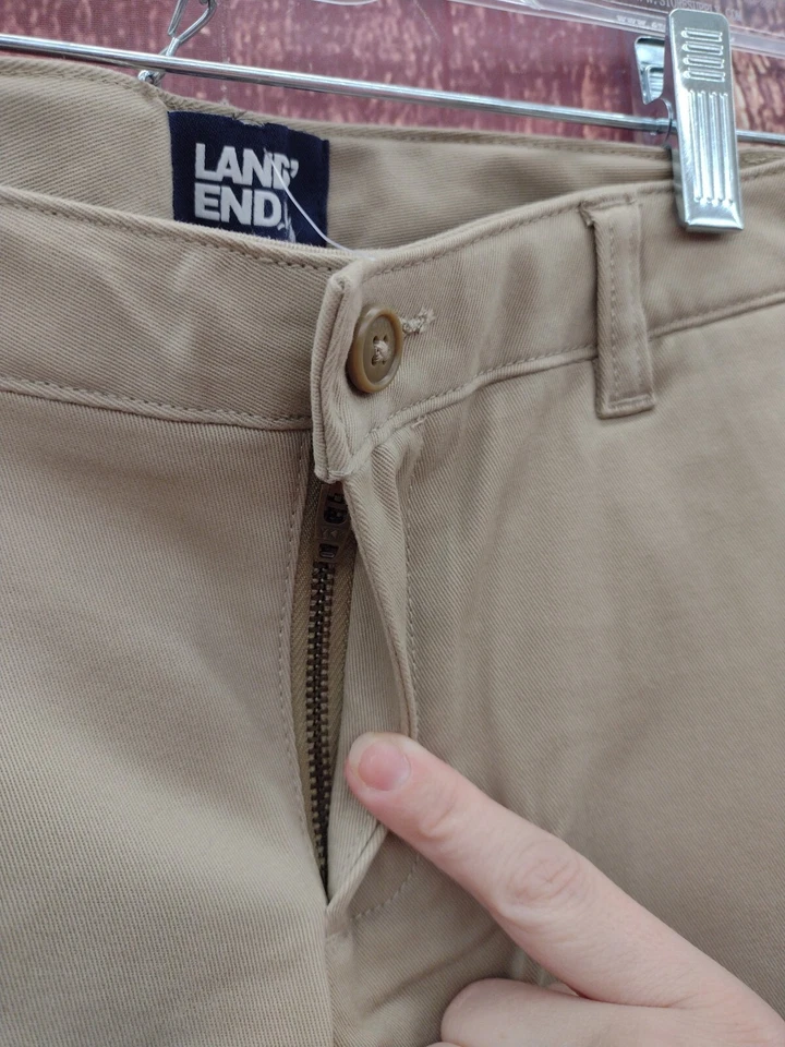 Lands End Girls Khaki Pants Size 14 (2 Pack) - Image 2 of 4