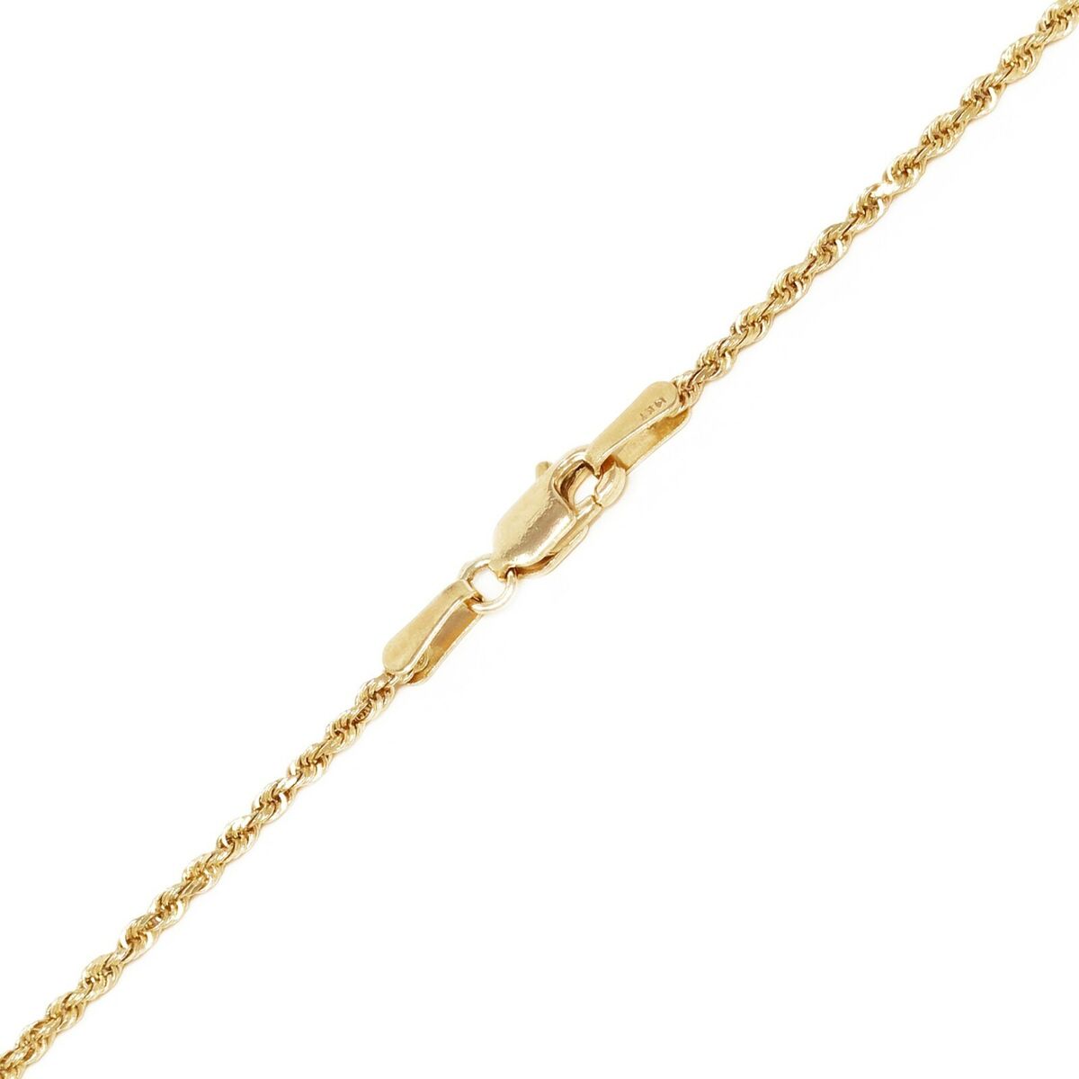 14k Yellow Gold Solid Diamond Cut Rope Chain