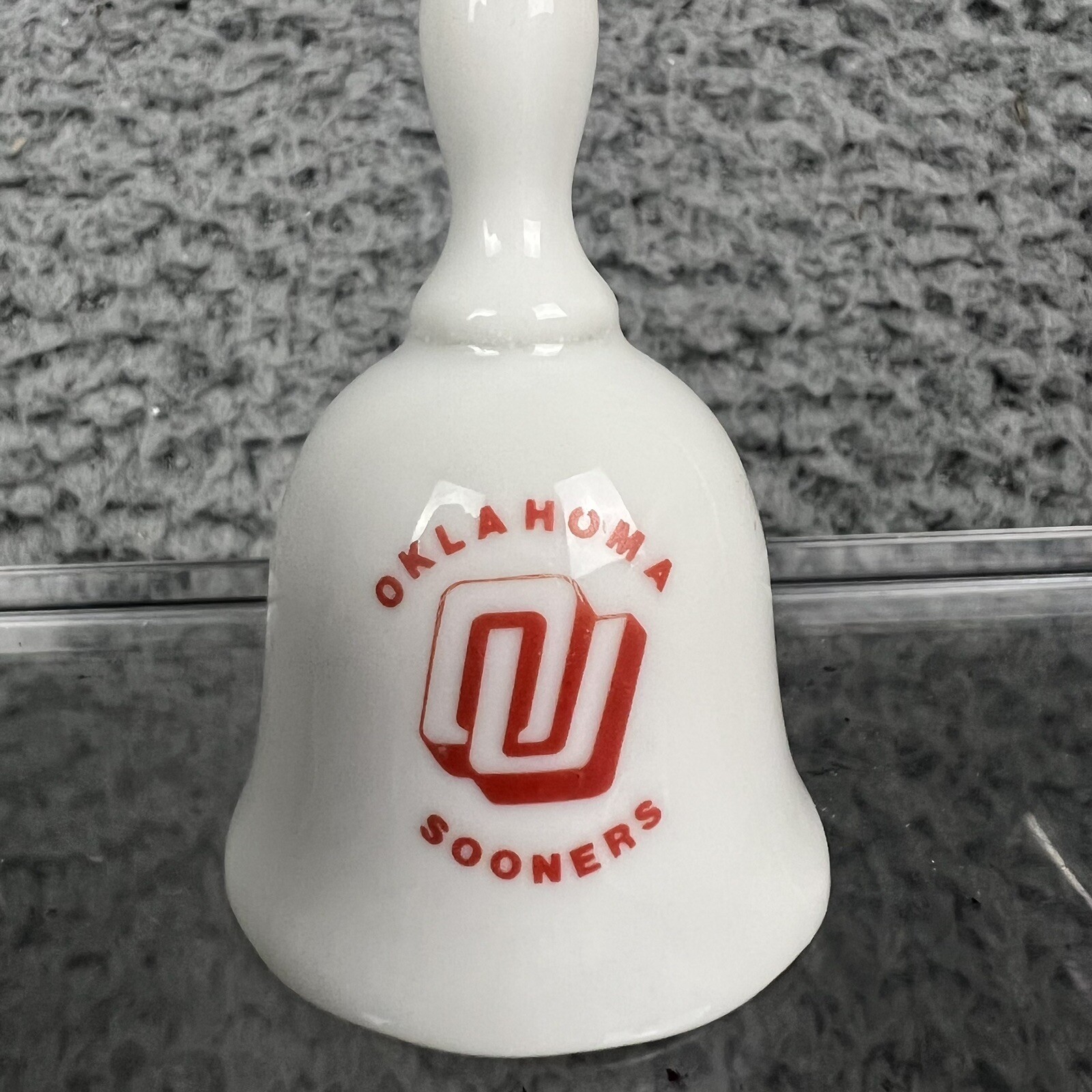 Vintage OU Oklahoma University Sooners Ceramic Bell College Football - 3” Tall