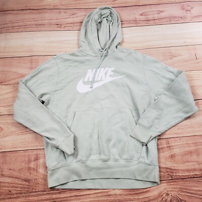 Nike Sweater Mens Medium Green White Swoosh Outdoors Hoodie