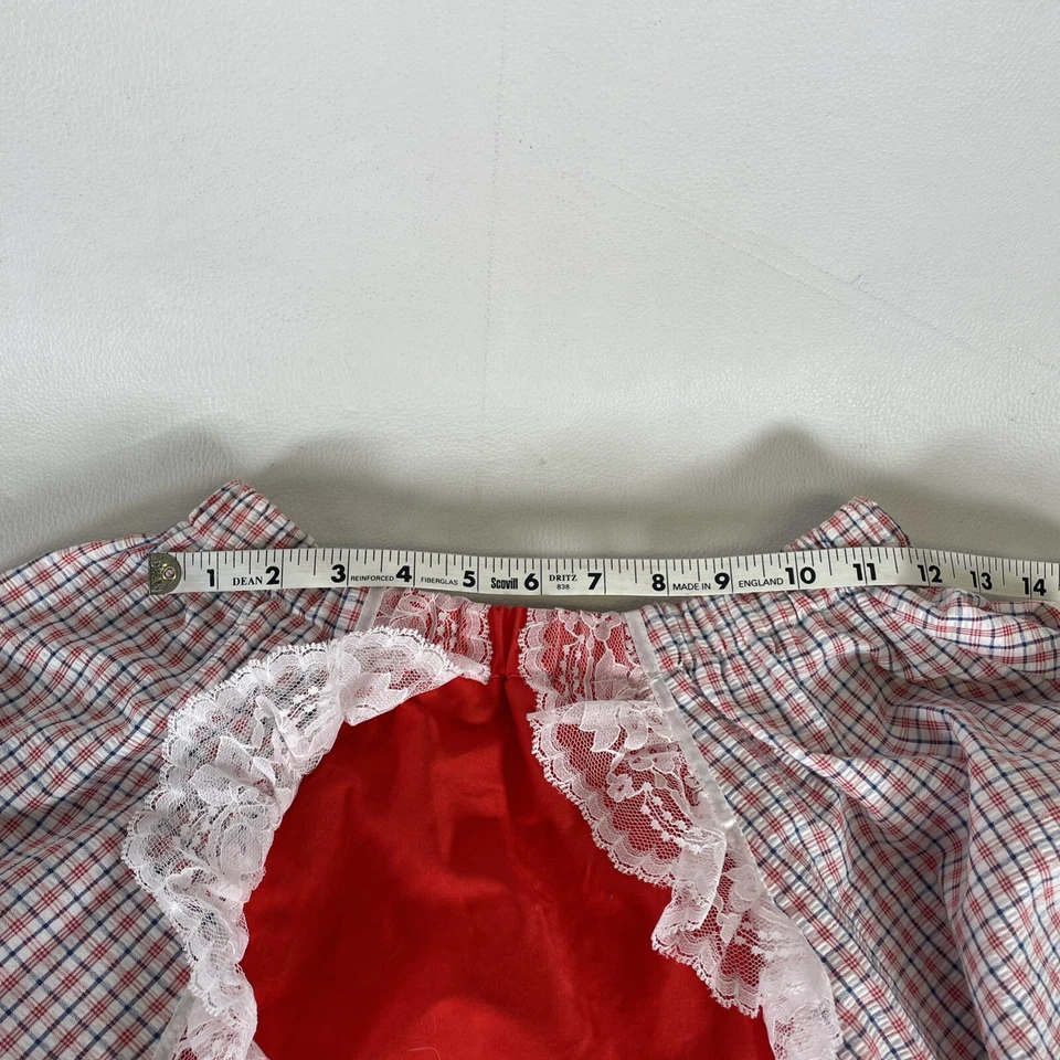 Falda De Colección Años 6 Rockabilly Roja/Blanca A Cuadros Círculo Completo Cuadrada Baile Volantes Talla M (?) Foto 4 de 4