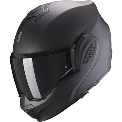 Motorrad Helm L - Scorpion EXO-Tech Evo Solid Klapphelm - schwarz matt