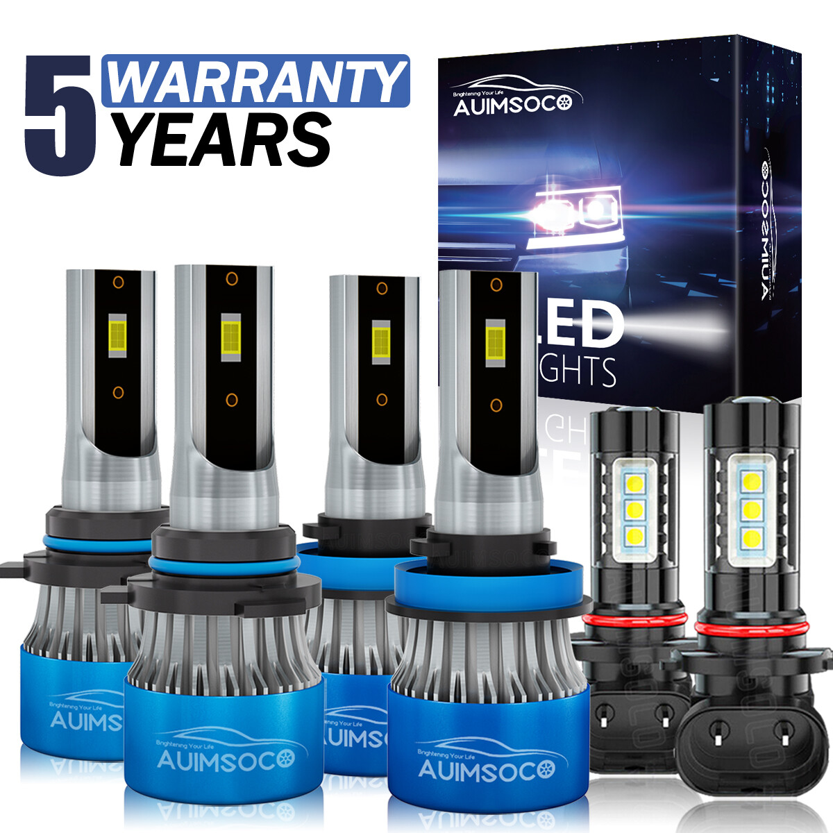For Toyota Tundra 2007-2013 LED Headlight High Low Fog Light Bulb Combo 6pcs