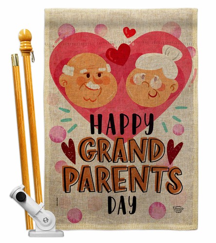 Happy Grandparents Day Sackleinen Garten Flagge Familie Großeltern Hof Haus Banner - Bild 6 von 19