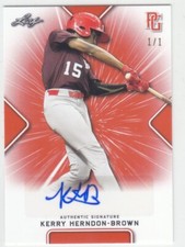 2021 Leaf Perfect Game KERRY HERNDON-BROWN RC AUTO 1/1 ORANGE BLANK BACK