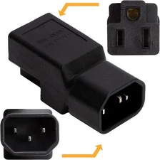 IEC 320 C14 to Nema 5-15R AC Adapter 3Pole Male to USA 3Pole Female AC Converter