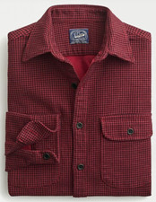 J.Crew NWT Heavyweight chamois workshirt in mini check Red AE079