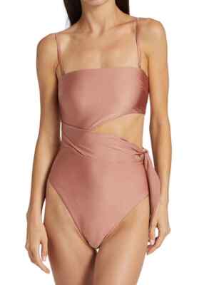 NWT Zimmerman 'Brighton' Cutout Wrap One Piece Swimsuit Blush