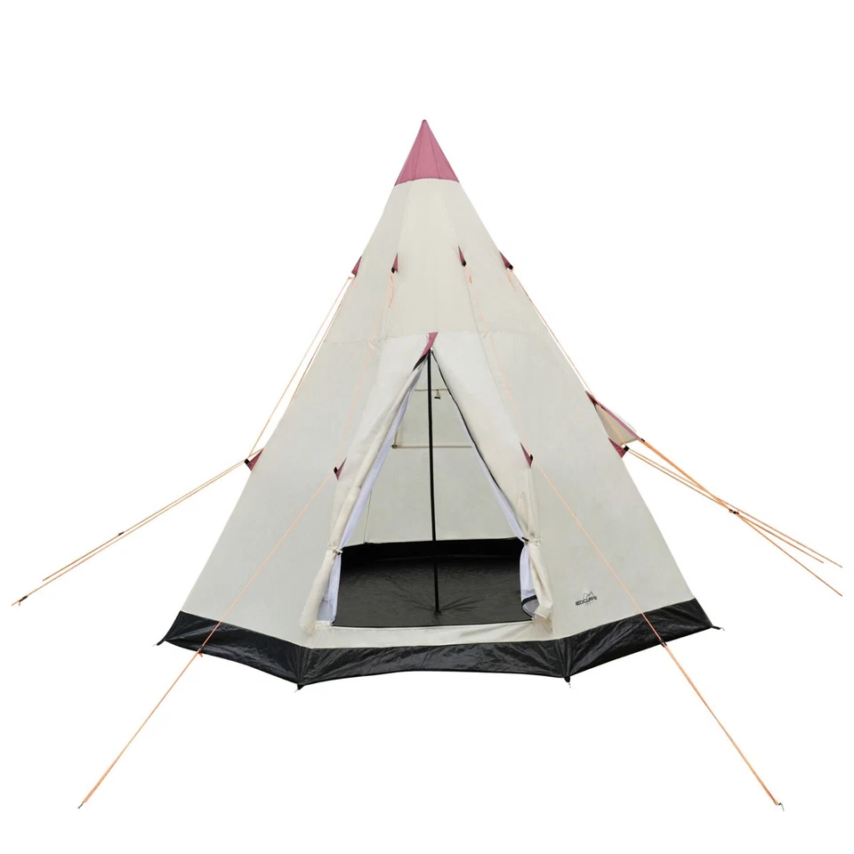 JSH 2-3 Man Teepee Camping Tent Wigwam Tipi Mesh Windows Festival Glamping - Image 2 of 4