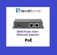 LevelOne High Power 56W PoE Injector POI-4000 Power Over Ethernet Injector