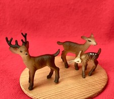 Vintage Celluloid Plastic Bambi Buck Doe  Fawn Deer Figurines - Set of 3