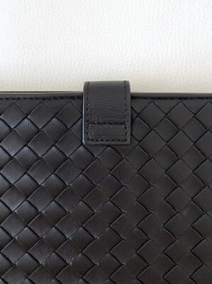 BOTTEGA VENETA Black Woven Intrecciato Leather iPad Tablet Case
