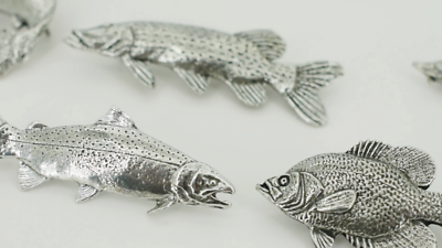 Cutthroat Trout Pin Magnet, F014, Pewter 2”, Lapel, Hat, Brooch, Fishing,  Gift