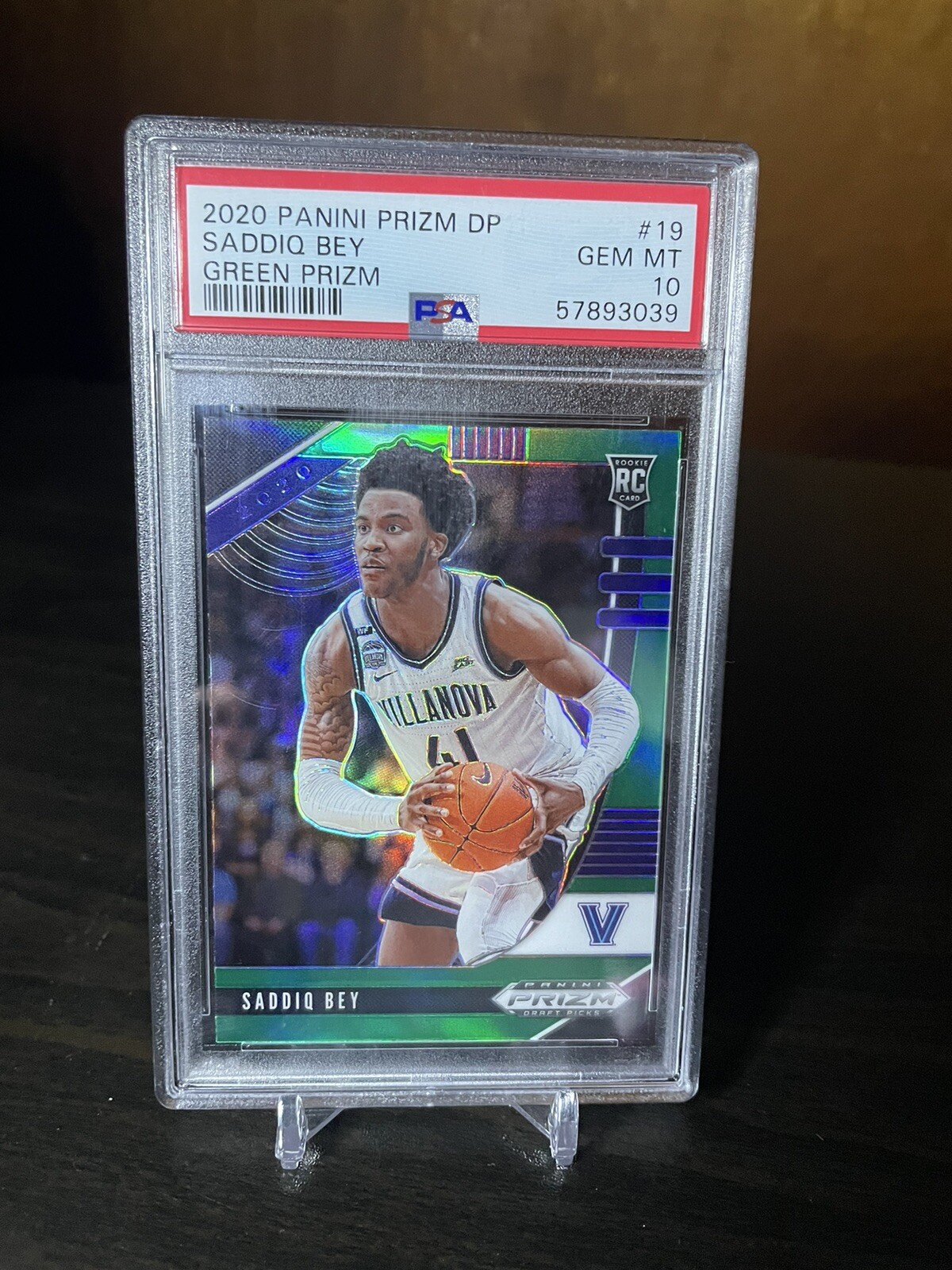 2020-21 Panini Prizm Draft Picks Green Saddiq Bey PSA 10 Gem Mint Rookie RC #19