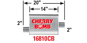Cherry Bomb Turbo 2" Offset/ 2" Center Muffler Performance Exhaust - 16810CB - Bild 2 von 2
