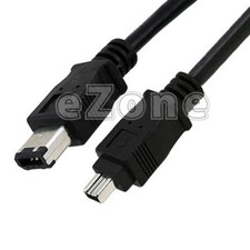 10 Ft High Performance 4 pin to 6 pin IEEE 1394 Firewire Cable