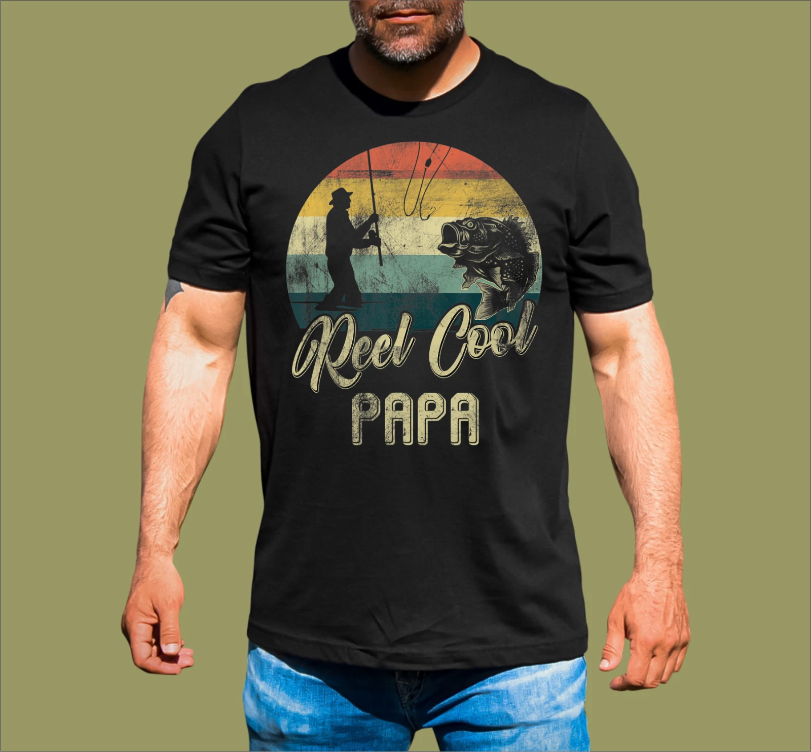 REEL COOL PAPA FISHING T-SHIRT