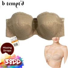 NWD b.tempt'd by Wacoal Women's 38DD b.enticing Strapless Lace Bra 954237 Sand
