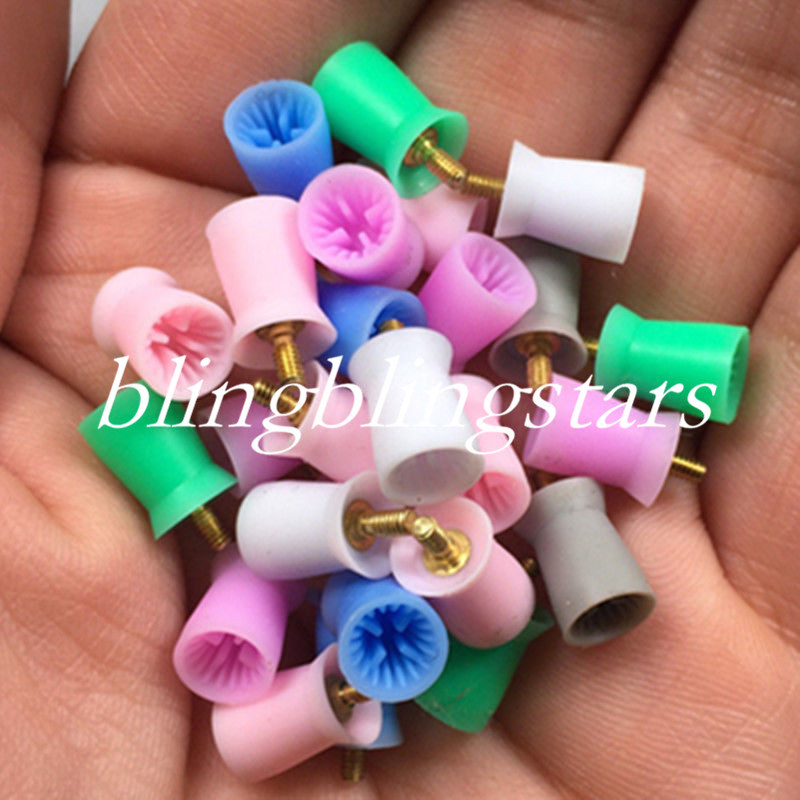 100Pcs Dental Prophy Cup Rubber Polish Brush Polishing Tooth