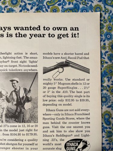 Vintage 1966 Ithaca Model 37 Featherlight Shotgun Print Ad - Picture 3 of 7