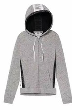 Victoria's Secret Pink Sequins Bling Perfect Full Zip Hoodie Marl Gray Medium