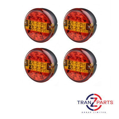 4x 12V/24V LED HINTEN RUND HAMBURGER RÜCKLEUCHTE LEUCHTEN LKW LKW PKW VAN ANHÄNGER