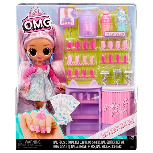 LOL Surprise OMG Doll Sweet Nails Kitty K Cafe NEU Lack Glitzer Nagelsticker!