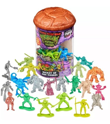 Teenage Mutant Ninja Turtles Mutant Mayhem Bucket of 50 Mini Figures. - Picture 2 of 2