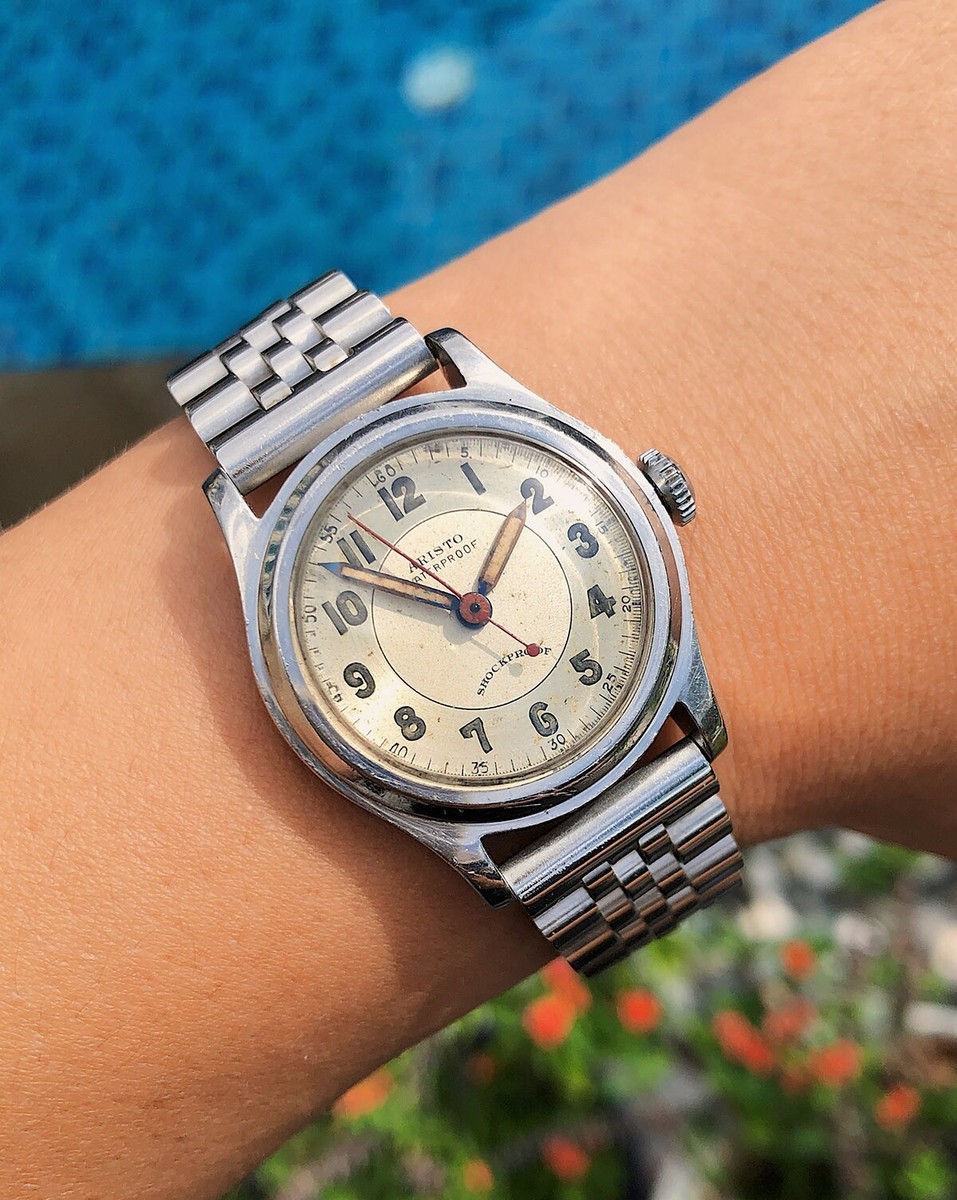 ARISTO Vintage Military Mens Swiss Watch c. 1940s | Art Deco 