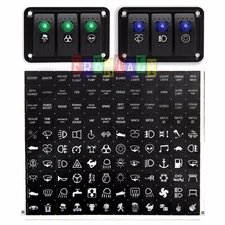 Rocker Switch Label Decal Circuit Panel Sticker Car Marine Boat Truck Instrument