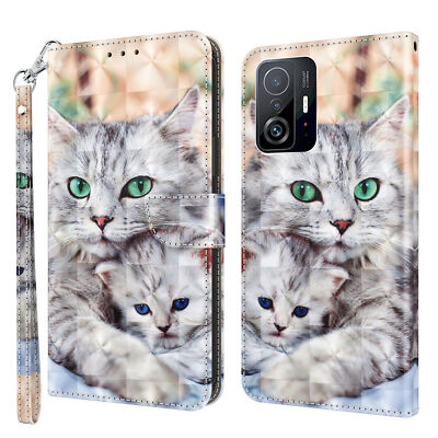 3D Totem Flower Cat Dog Wallet Cover Case For OPPO Realme GT Neo 3T GT2 Pro A17
