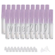 20Pcs 1.3ML Mini Empty Lip Gloss Tube Lip Balm Container with Purple Caps