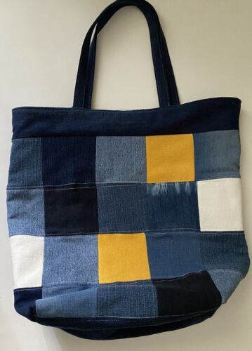 Handmade Denim Purse Handbag Tote Bag Extra Large 