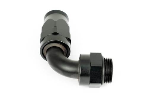 M22x1,5 PTFE Alu Fitting Dash 6 / -6 AN / JIC 6 Anschluss 90° Schwarz eloxiert - Picture 2 of 8