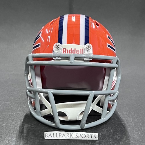 Illinois Fighting Illini Speed Mini Helmet Riddell NCAA Orange Throwback New! - Picture 5 of 12