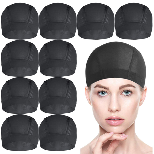 10 CONFEZIONI Tappi Parrucche per Fare Parrucche - Cappellino Parrucca Elasticizzato a Cupola in Rete per Donna Pizzo F - Foto 11 di 12