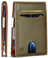 SERMAN BRANDS Mens Money Clip Wallet. RFID Blocking Slim Front Pocket Wallets...