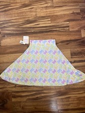 Lularoe Girls 12 Azure Colorful Skirt Back To School