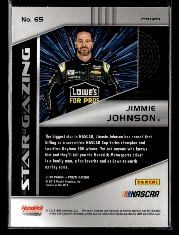 2018 Panini Prizm Jimmie Johnson #65 Star Gazing Camo Prizm - Image 2 of 2