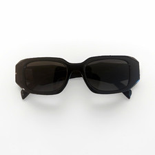 PRADA Milano Women's Rectangle Sunglasses Black Frame/Black Tinted Lenses