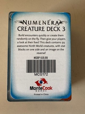 Numenera Creature Deck 3 Monte Cook Games New and Sealed