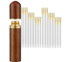 24pk Self Threading Sewing Needles Stainless Steel Darning Needles