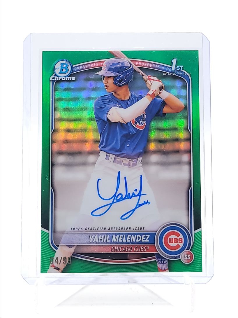 YAHIL MELENDEZ 2025 BOWMAN CHROME 1ST GREEN REFRACTOR AUTO /99 Q6027
