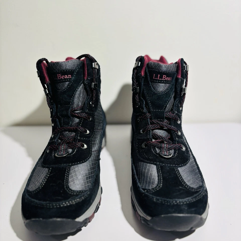 Botas de caminhada femininas LL Bean tamanho 8M TEK Primaloft 200 g #296491 preto/cinza - Imagem 2 de 4