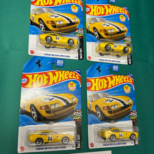2025 Hot Wheels Ferrari 365 GTB4 Competizione Yellow 222/250 LOT OF 4