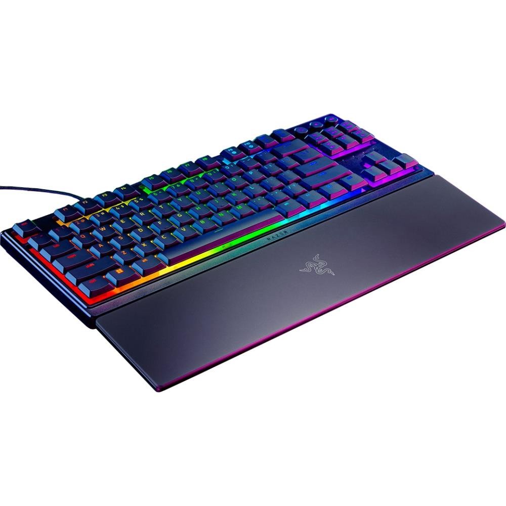 Razer Ornata V3 Tenkeyless - Compact Low Profile Gaming Keyboard (Mecha-Membrane Switches, UV-coated Keycaps, Backlit Dedicated Media Keys, Magnetic Soft-Touch Wrist Rest) QWERTY UK Layout | Black - Image 6