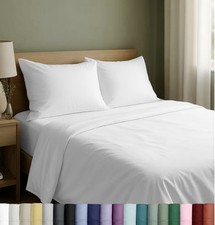 Natural 100 Cotton Sheets Full Size Bed Set with Deep Pockets - Soft Sateen ...