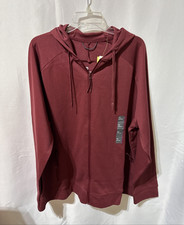 All in Motion Women s Full Zip Lightweight Hoodie Burgundy Choose Size