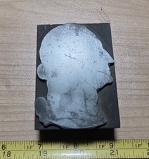 Vintage Letterpress Printing Block George Washington Silhouette