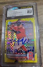 Jhostynxon Garcia Signed 2025 Bowman Baseball Card #BCP43 CGC JSA Red Sox /75
